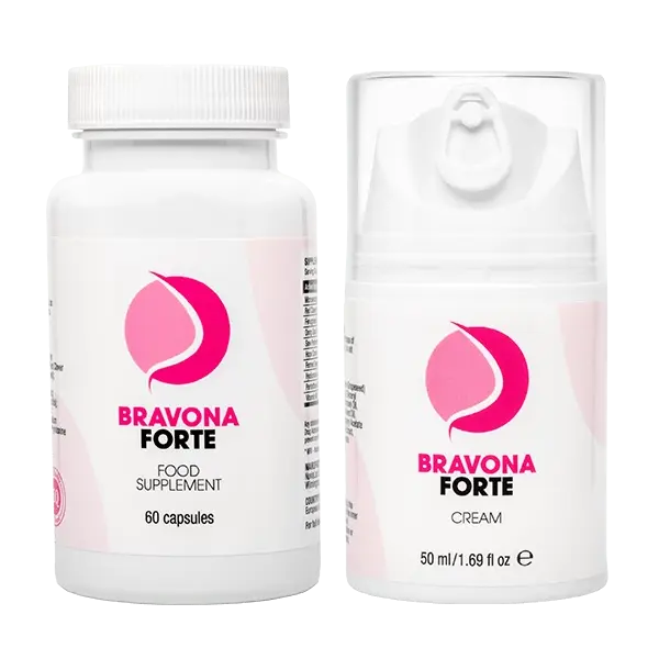 BRAVONA FORTE Cápsulas e creme para aumento dos seios femininos